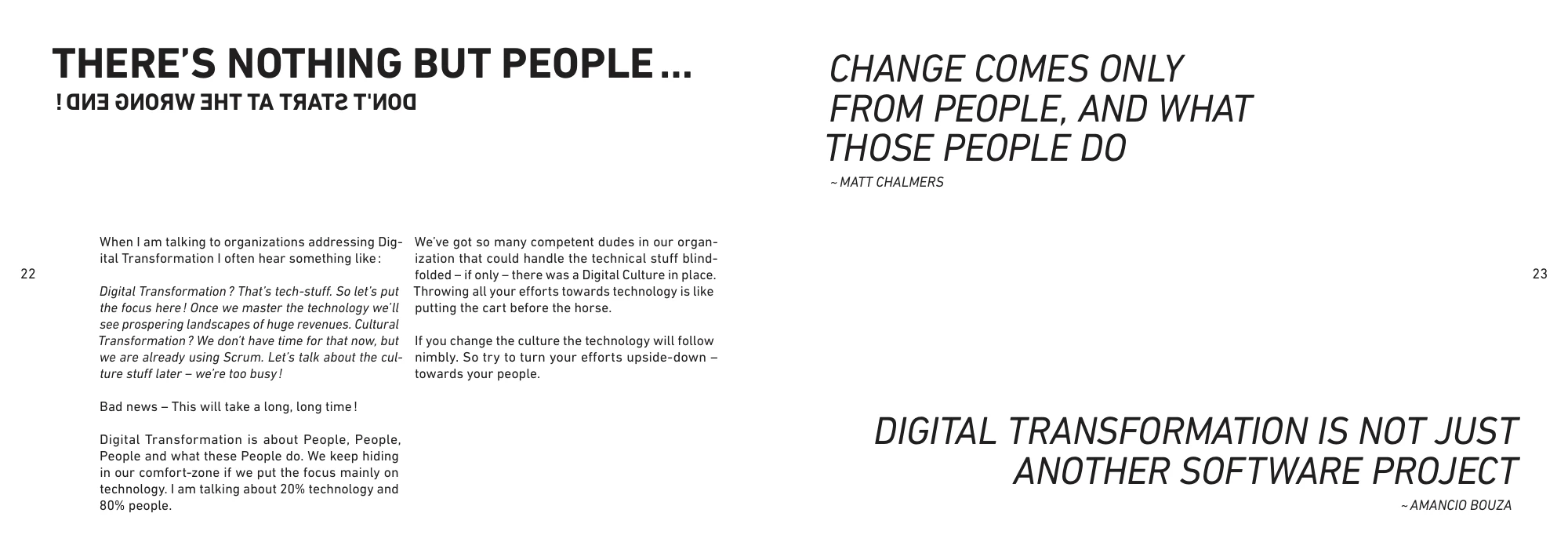 Original pages 22 and 23: There’s Nothing but People, and Change Comes Only from People